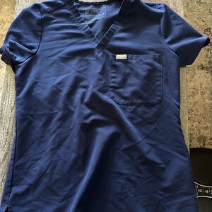 Women’s XS Figs Navy Blue Scrub Top